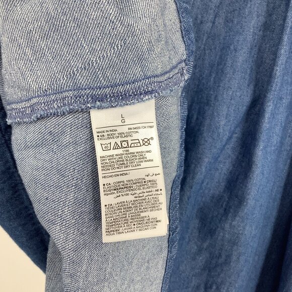 Old Navy Denim Mini Dress Spaghetti Strap With Pockets Large Medium Wash - Picture 4 of 5